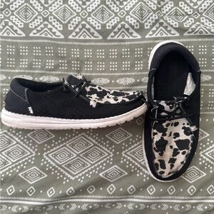 Black & White Cowhide Hey Dudes